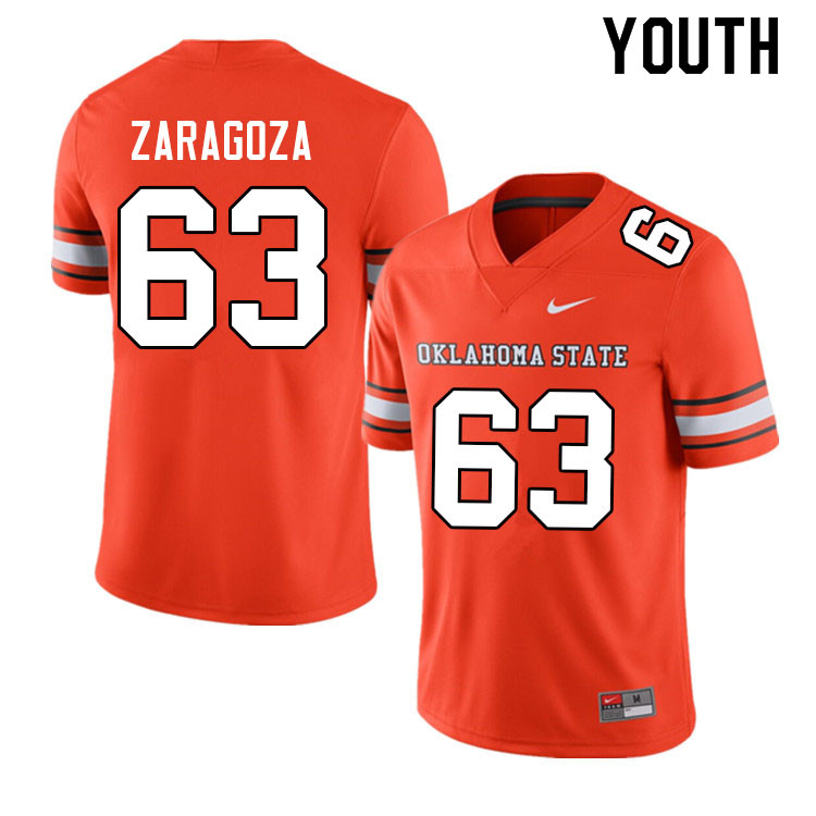 Youth #63 Zeke Zaragoza Oklahoma State Cowboys College Football Jerseys Sale-Alternate